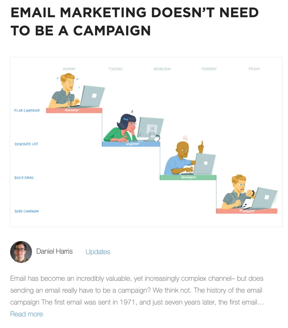 Email marketing doesn't need to be a campaign — announcement post